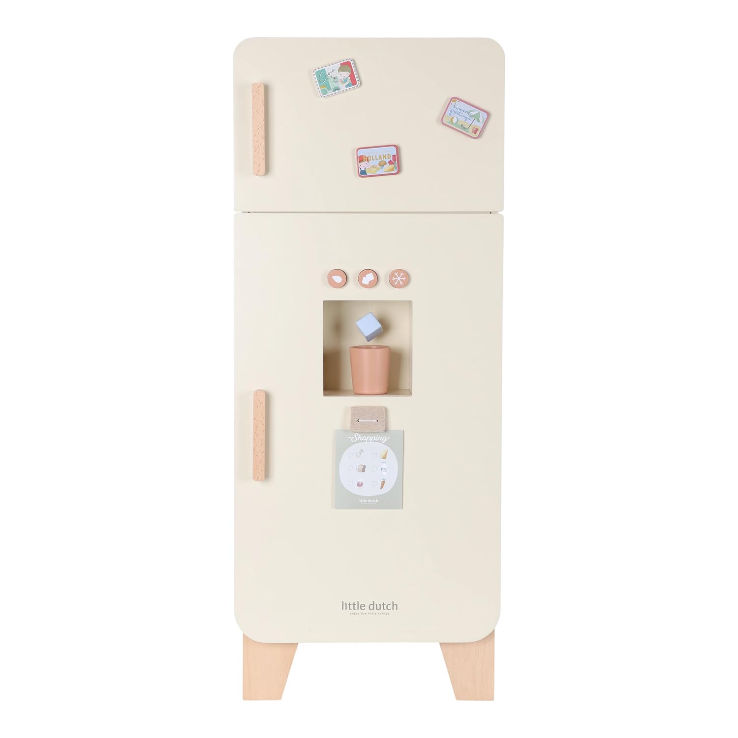 Holz Kinderkühlschrank inkl. Zubehör - Essentials beige