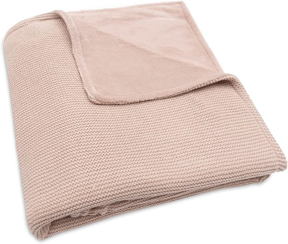 Babydecke Strickdecke mit Fleece Basic Knit rosa (75x100 cm)