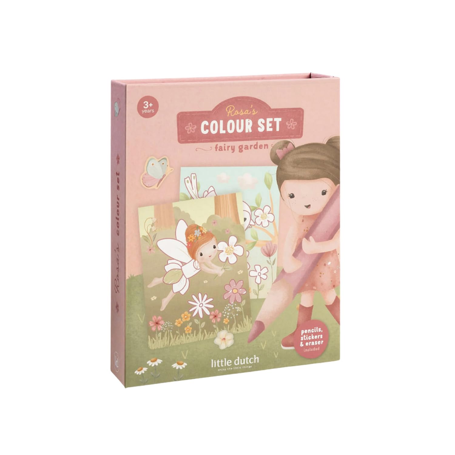 Malbuch inkl. Buntstiften, Radiergummi und Anspitzer Rosa's Colour Set - Fairy Garden rosa