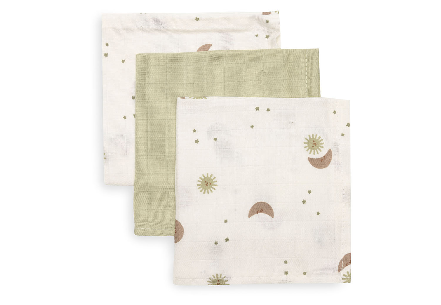 Spucktücher Mundtücher Musselin 3er Set - Over The Moon (31x31cm)
