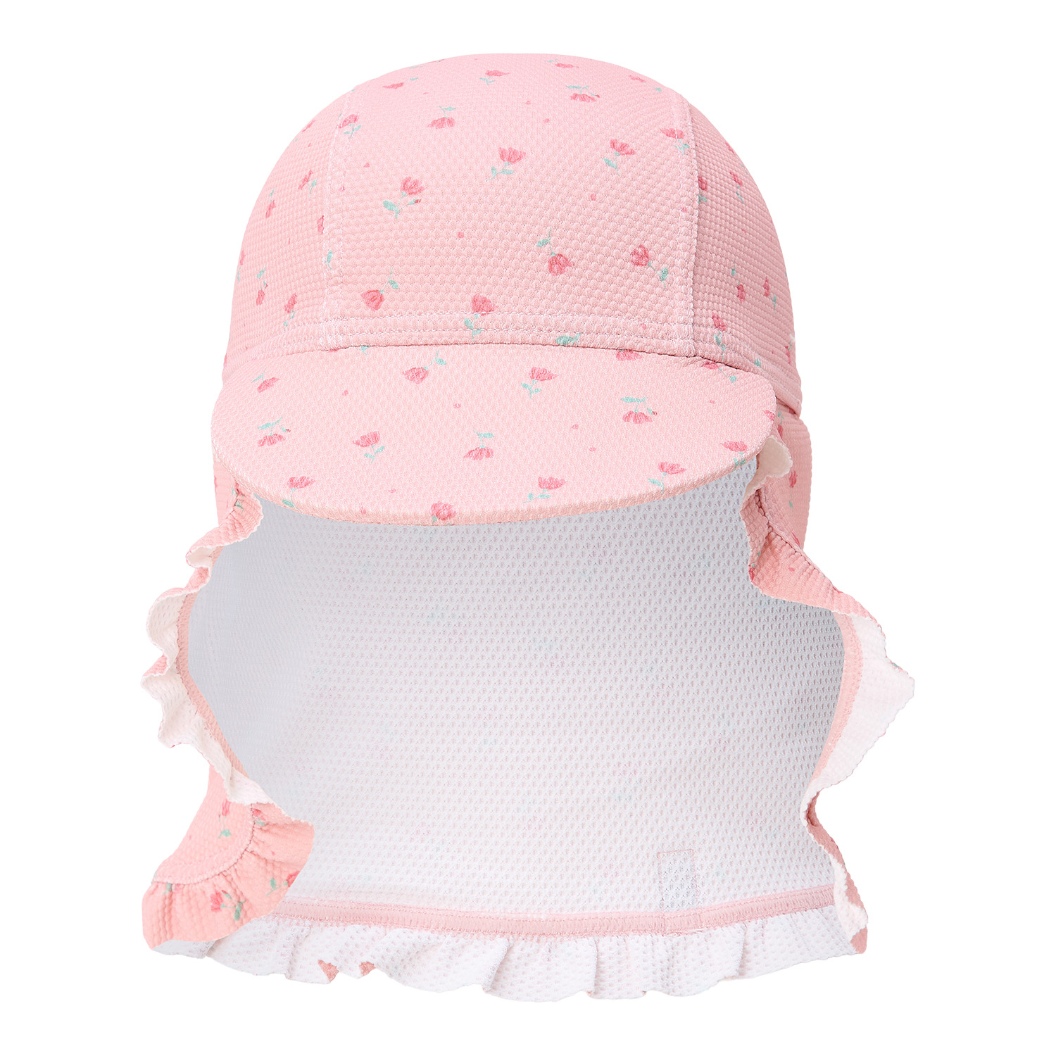Sonnenhut mit Nackenschutz - Sunny Flowers Blush (Gr. 1 / 0-12 Monate)
