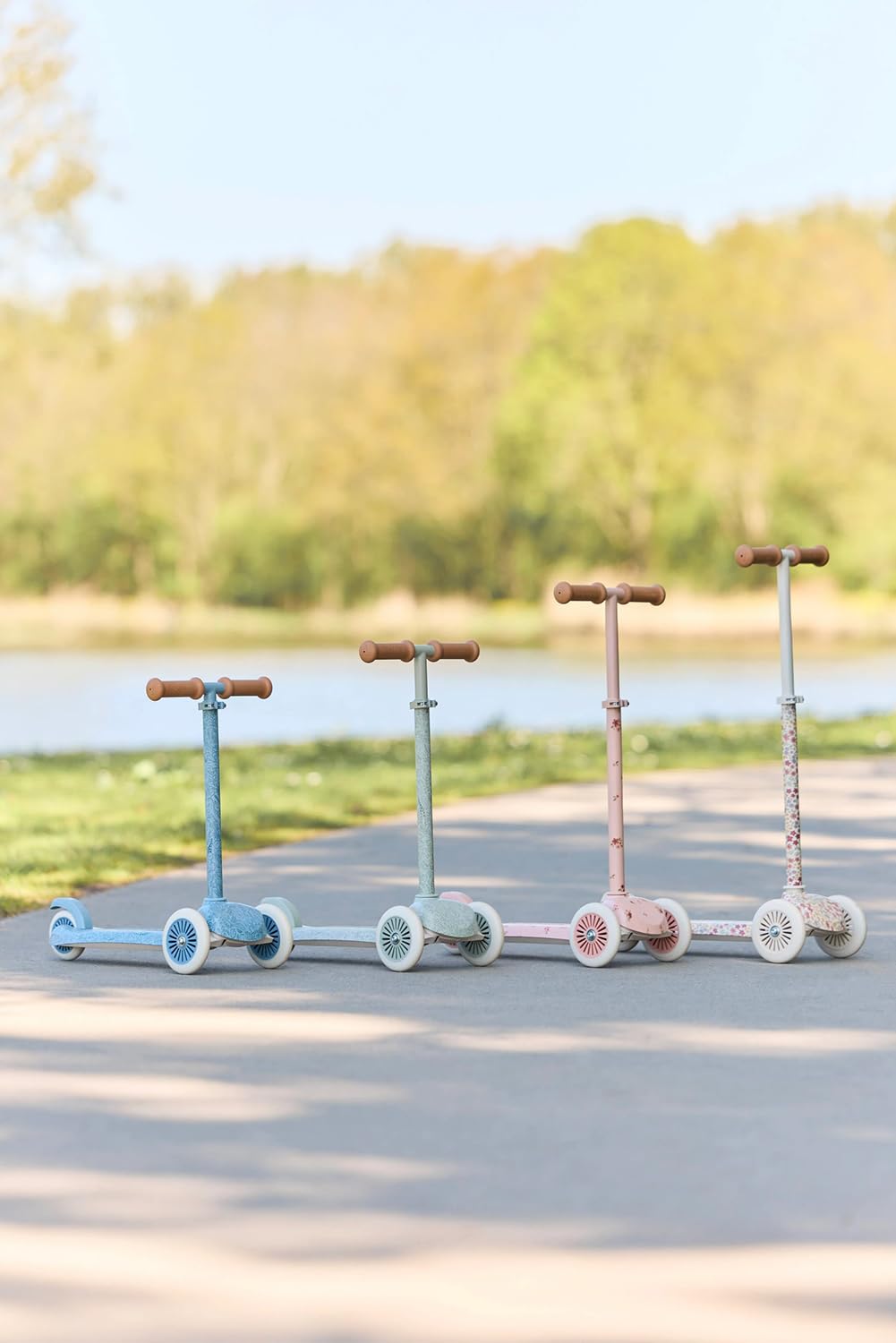 Kinderroller / Tretroller - Sunny Flower weiß