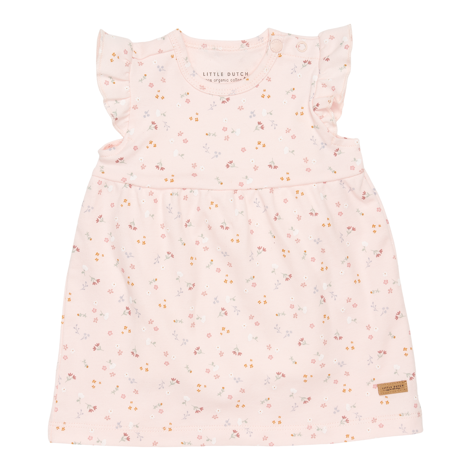 Kleid ärmellos mit Rüschen Little pink Flowers (Gr. 50/56) Kleid ärmellos mit Rüschen Little pink Flowers (Gr. 50/56)