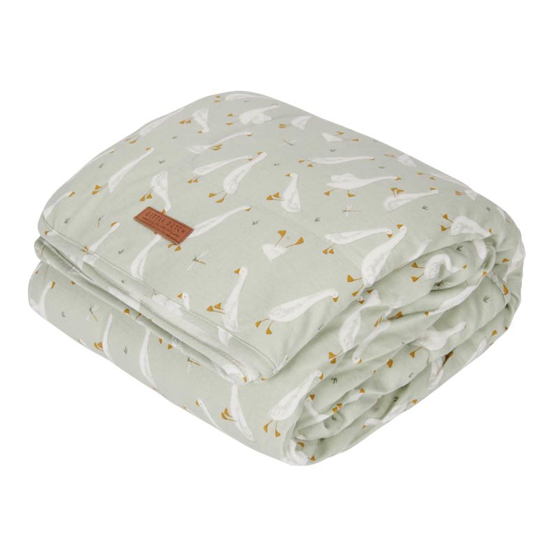 Babydecke mit Nickistoff Little Goose / kleine Gans (70x100 cm)