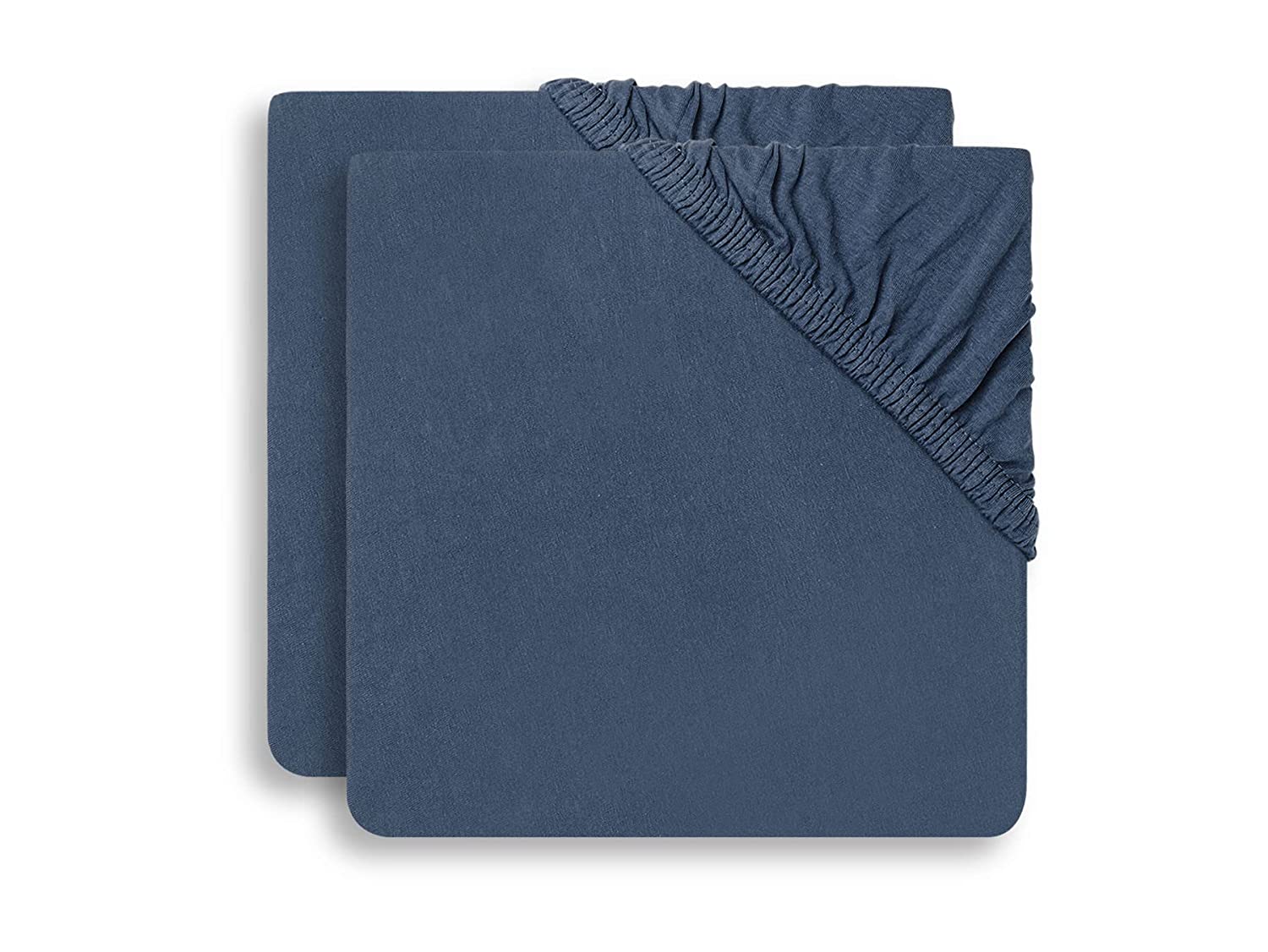 Spannbettlaken für Babybett 2er Set Jersey blau (60x120 cm)