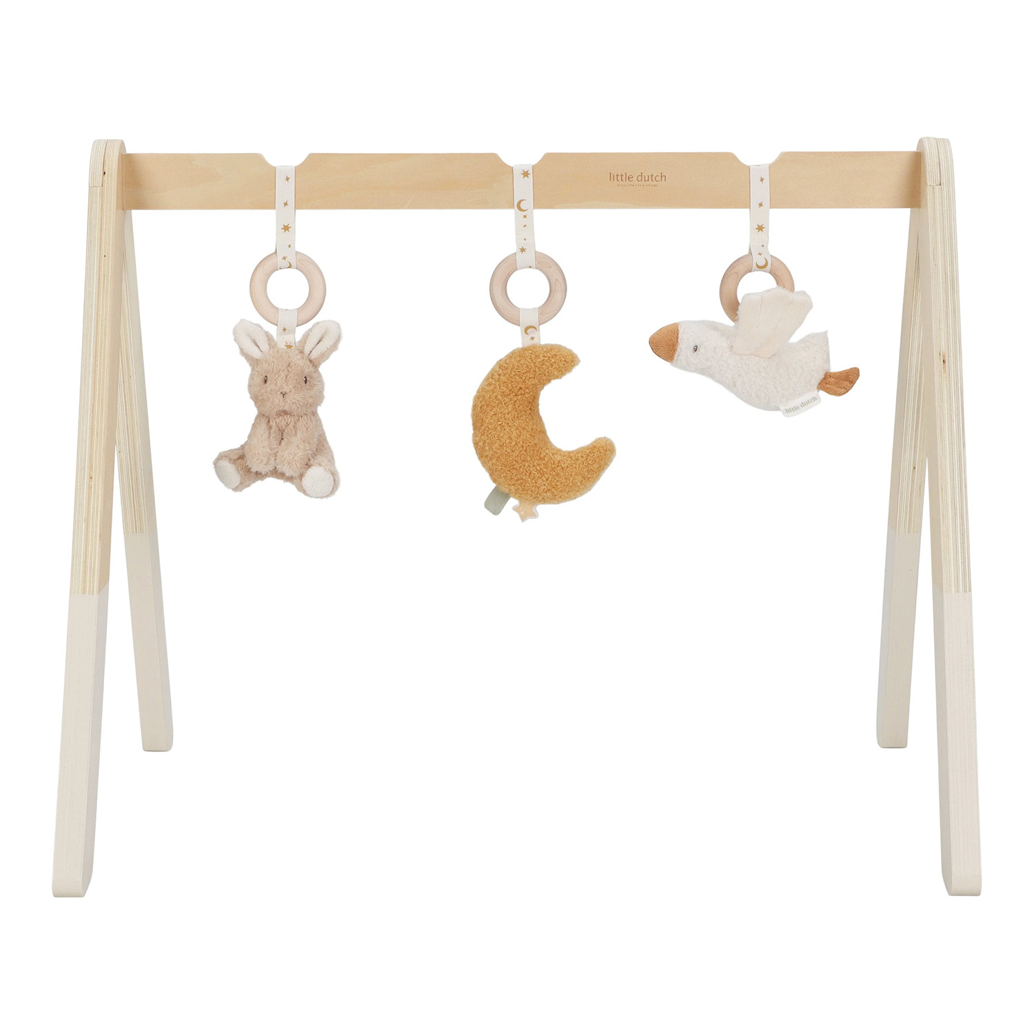 Holz Baby-Gym Spieltrapez mit Stoff Anhänger - Newborn Naturals