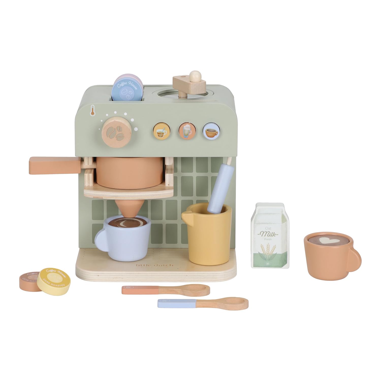 Holz Kaffeemaschine inkl. Zubehör - Essentials