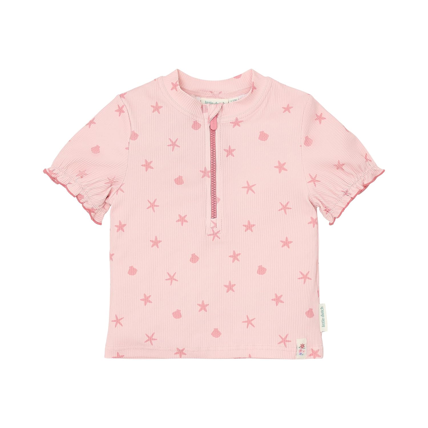 Schwimmshirt mit Rüschen kurzarm - Dreamy Seashells rosa (Gr. 98/104)