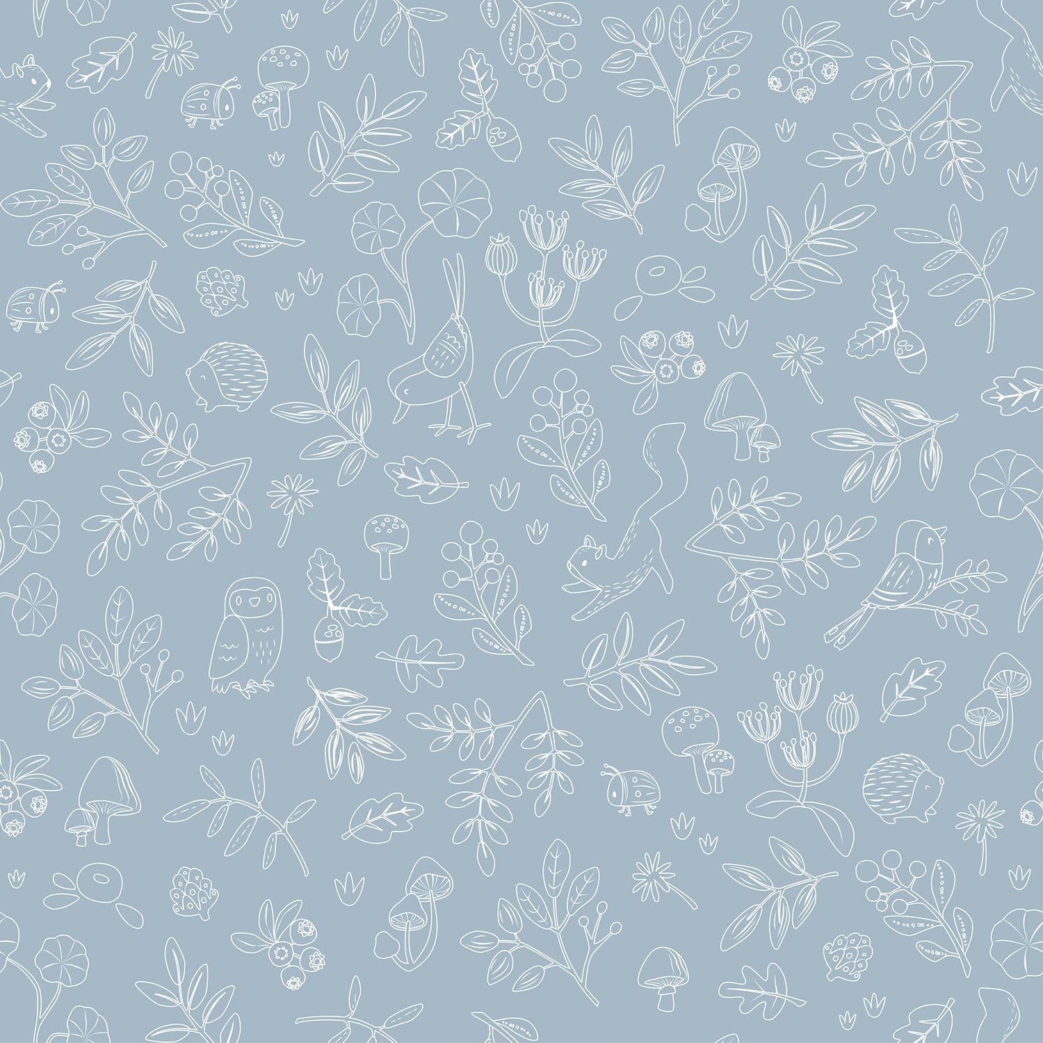 Tapete Forest Wonders - Forest Friends blau
