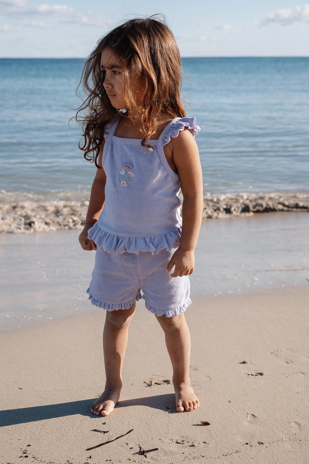 Bekleidungsset aus Top und Shorts Frottee - Dreamy Purple lila (Gr. 62/68)