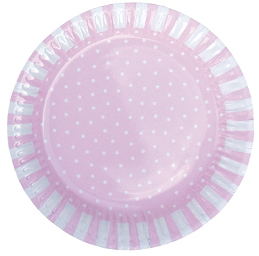 Pappteller 8er Set rosa  Pappteller 8er Set rosa