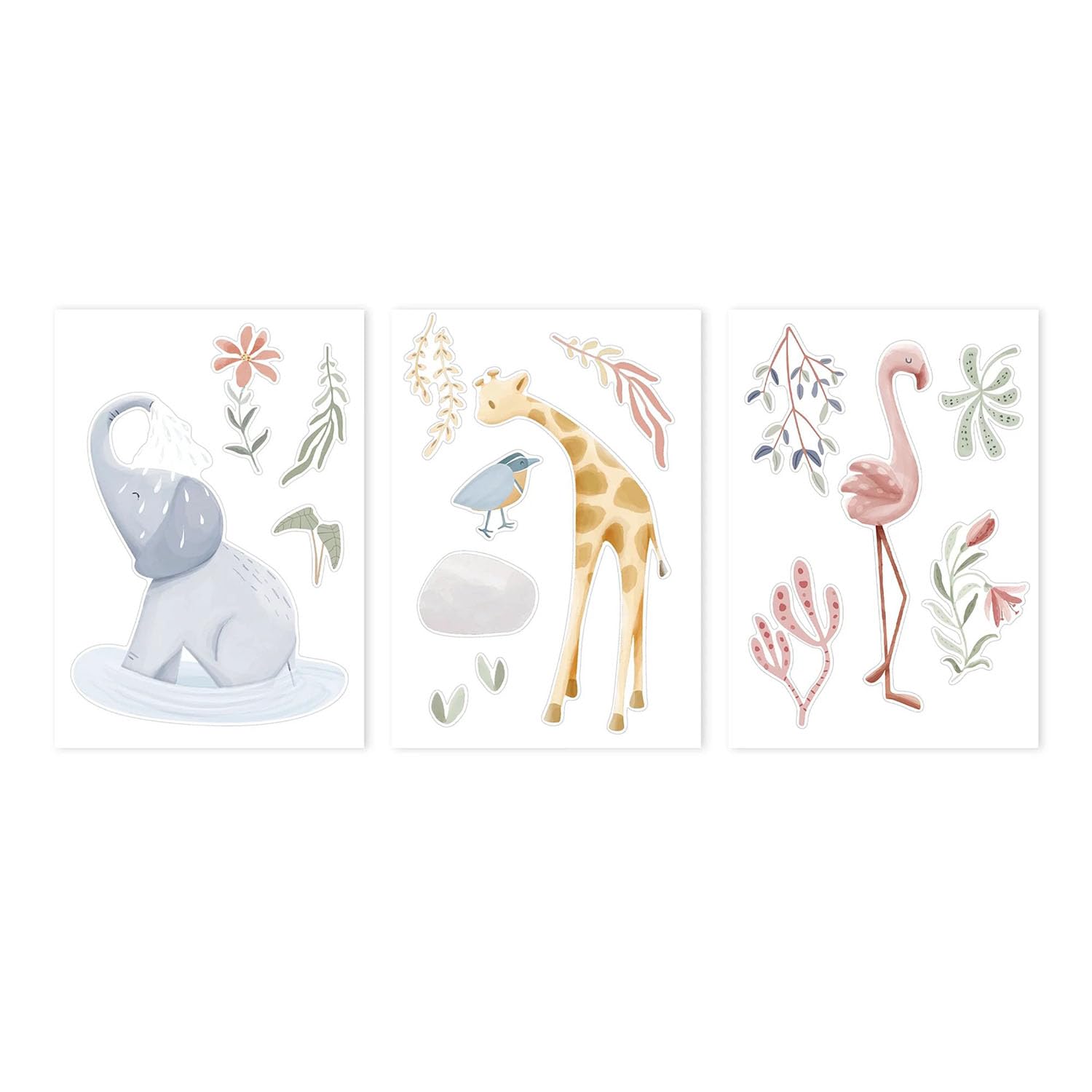 Wandsticker / Wandaufkleber Blooming Safari - Safari Friends