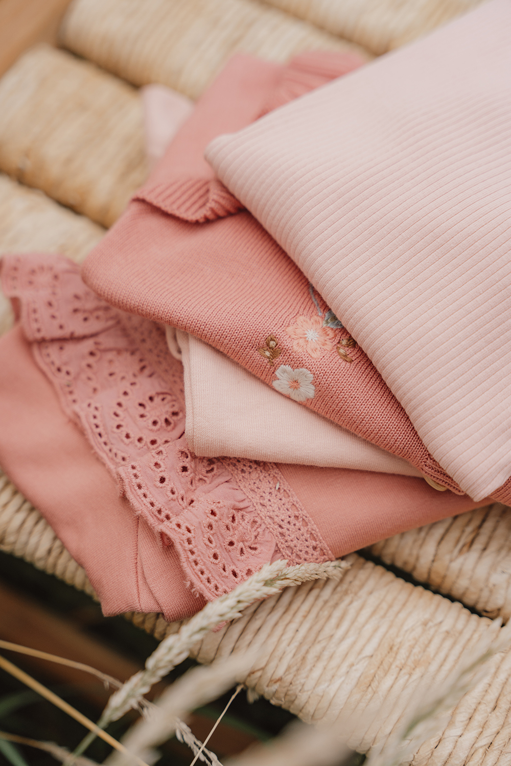 Long Sleeve Shirt / Langarmshirt Rippe - Little Farm soft rose (Gr. 98)