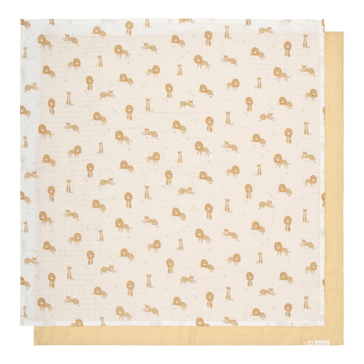 Musselin Swaddle Tuch 2er Set Safari Leo - Safari Friends gelb (70x70 cm)