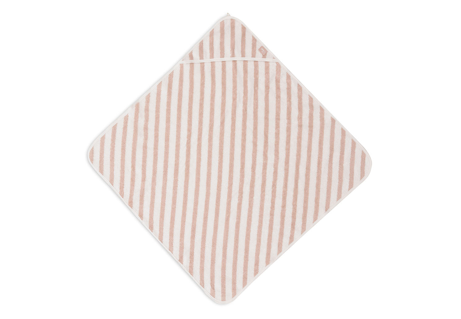 Kapuzenhandtuch Frottee Stripe rosa / weiß (75x75 cm)
