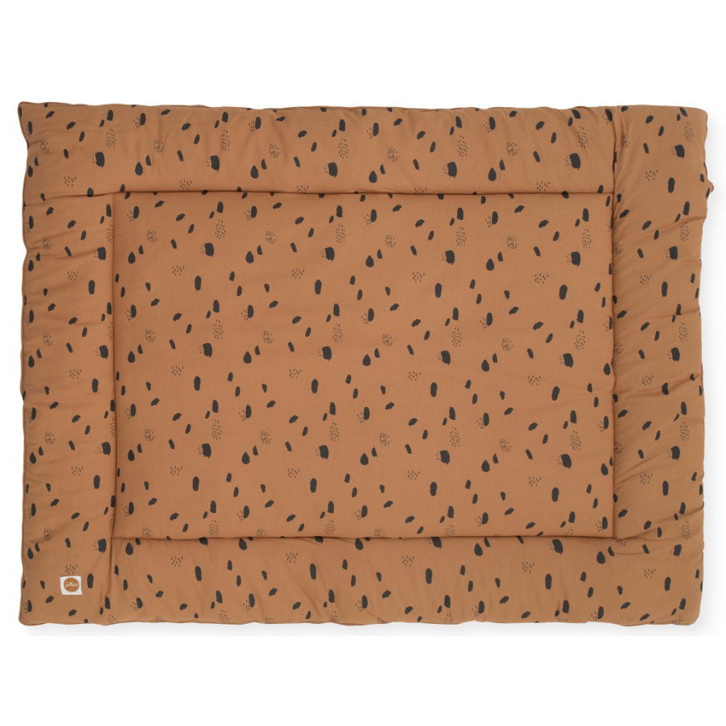 Laufgittereinlage Krabbeldecke Spot Tupfen karamell braun (Gr. 80x100 cm)