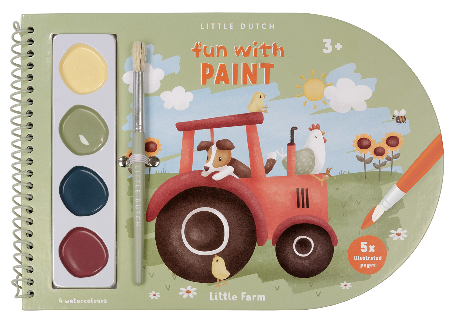 Malbuch / Paint Book mit Wassermalfarbe Little Farm