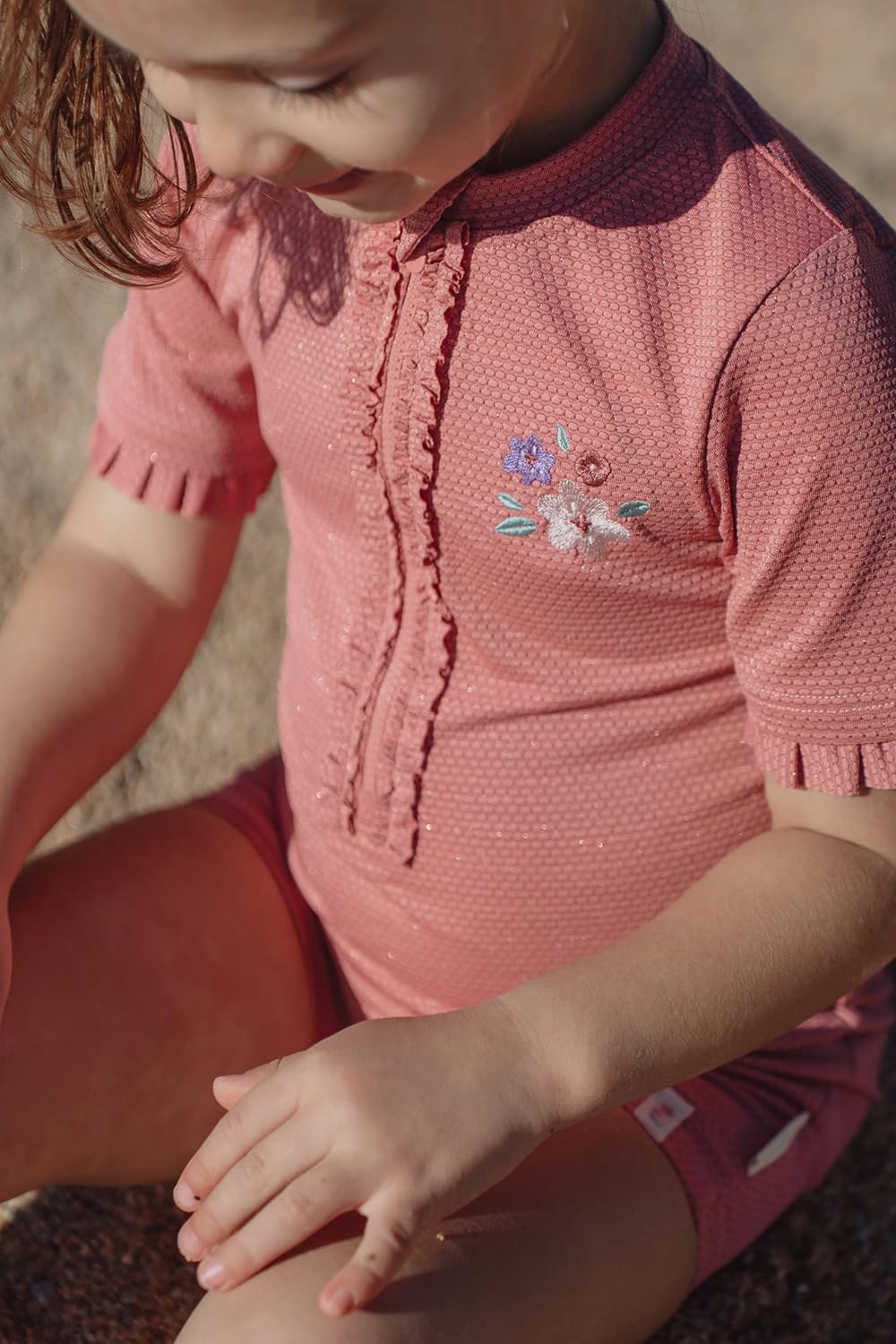Schwimmanzug mit Rüschen und Glitzer - Dreamy Pink Sparkle rosa (Gr. 74/80)