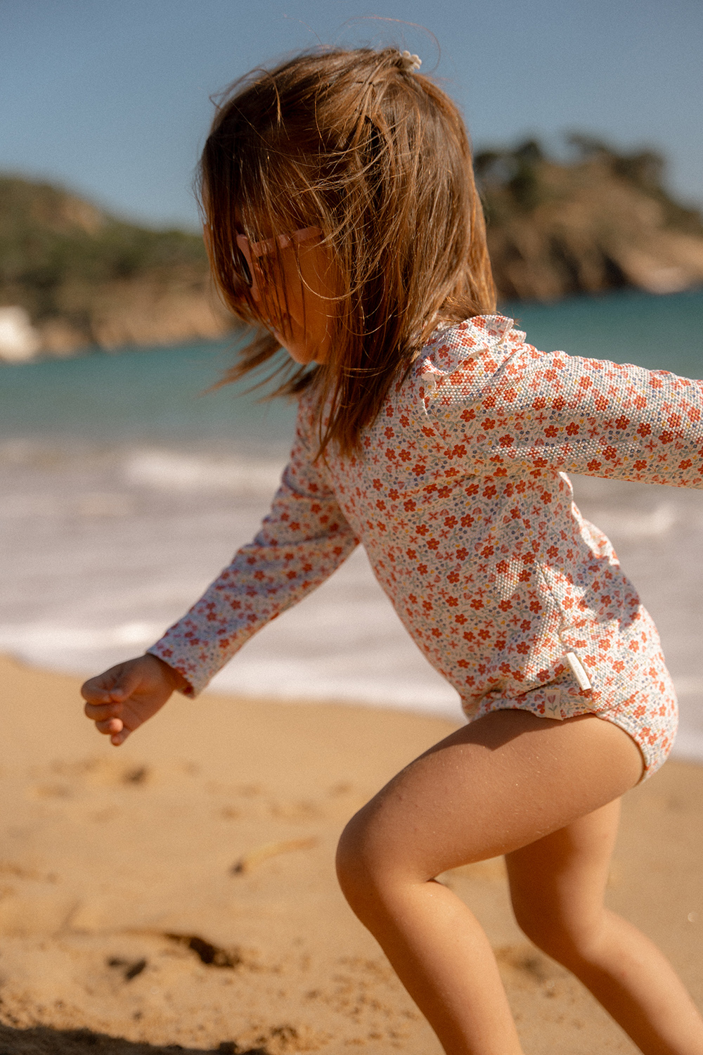 Schwimmshirt mit Rüschen langarm - Sunny Flowers (Gr. 86/92)