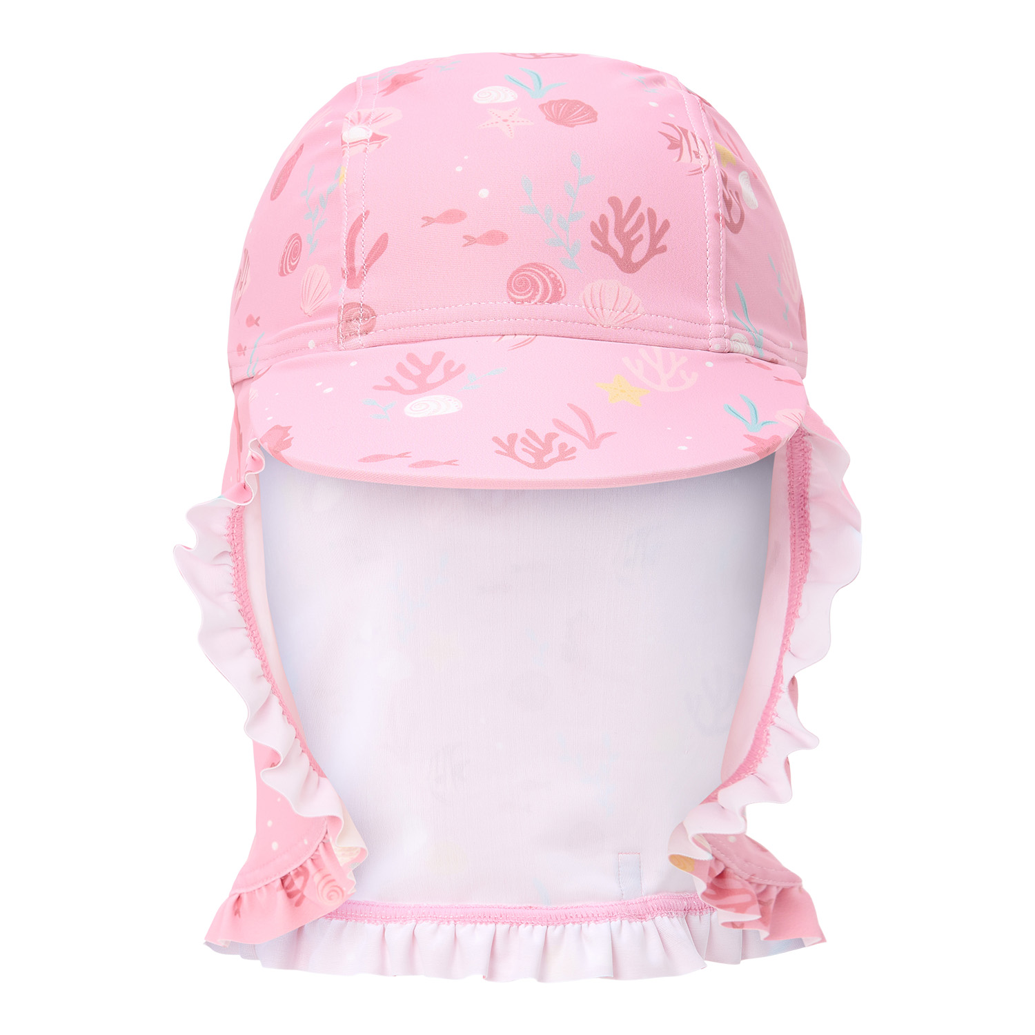 Sonnenhut mit Nackenschutz - Ocean Treasures rosa (Gr. 1 / 0-12 Monate)