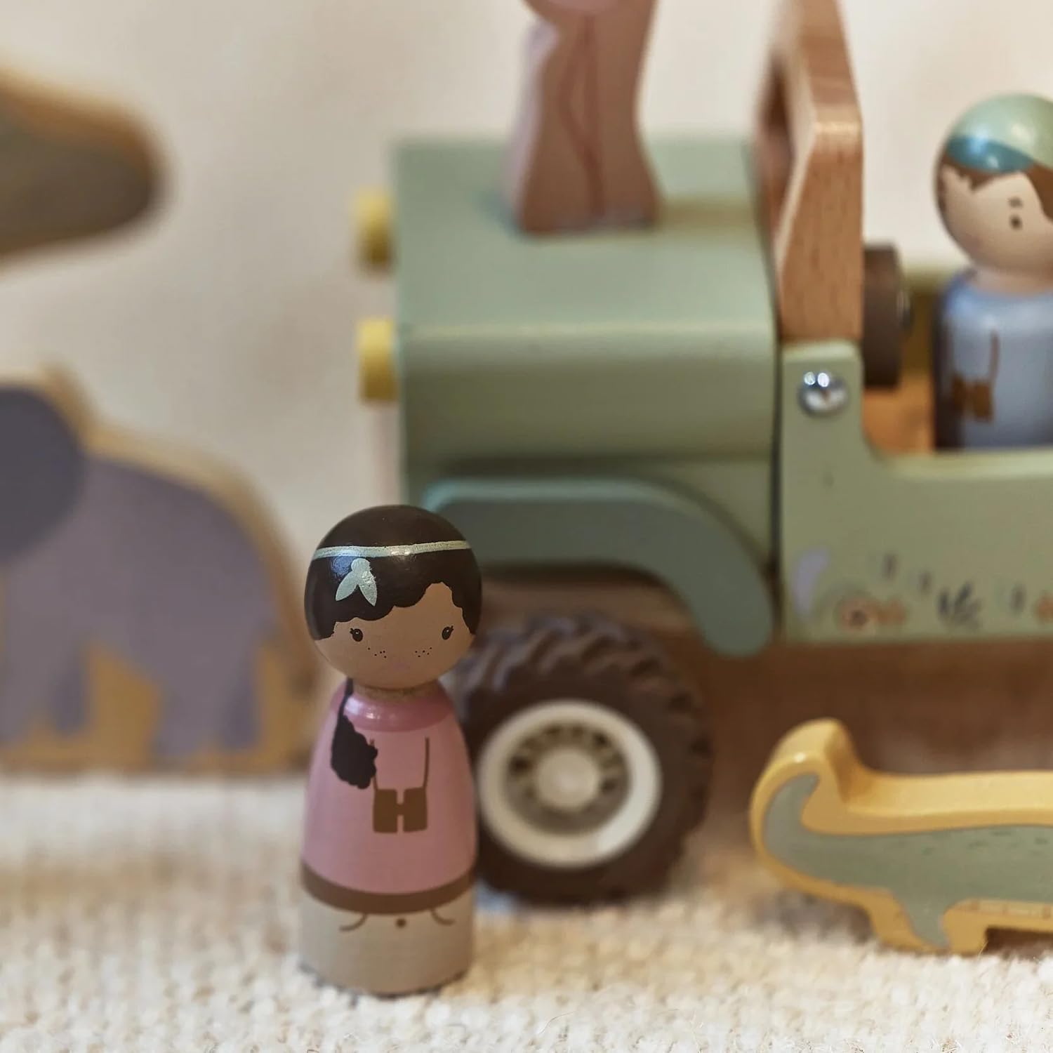 Holz Safari Auto - Safari Friends grün