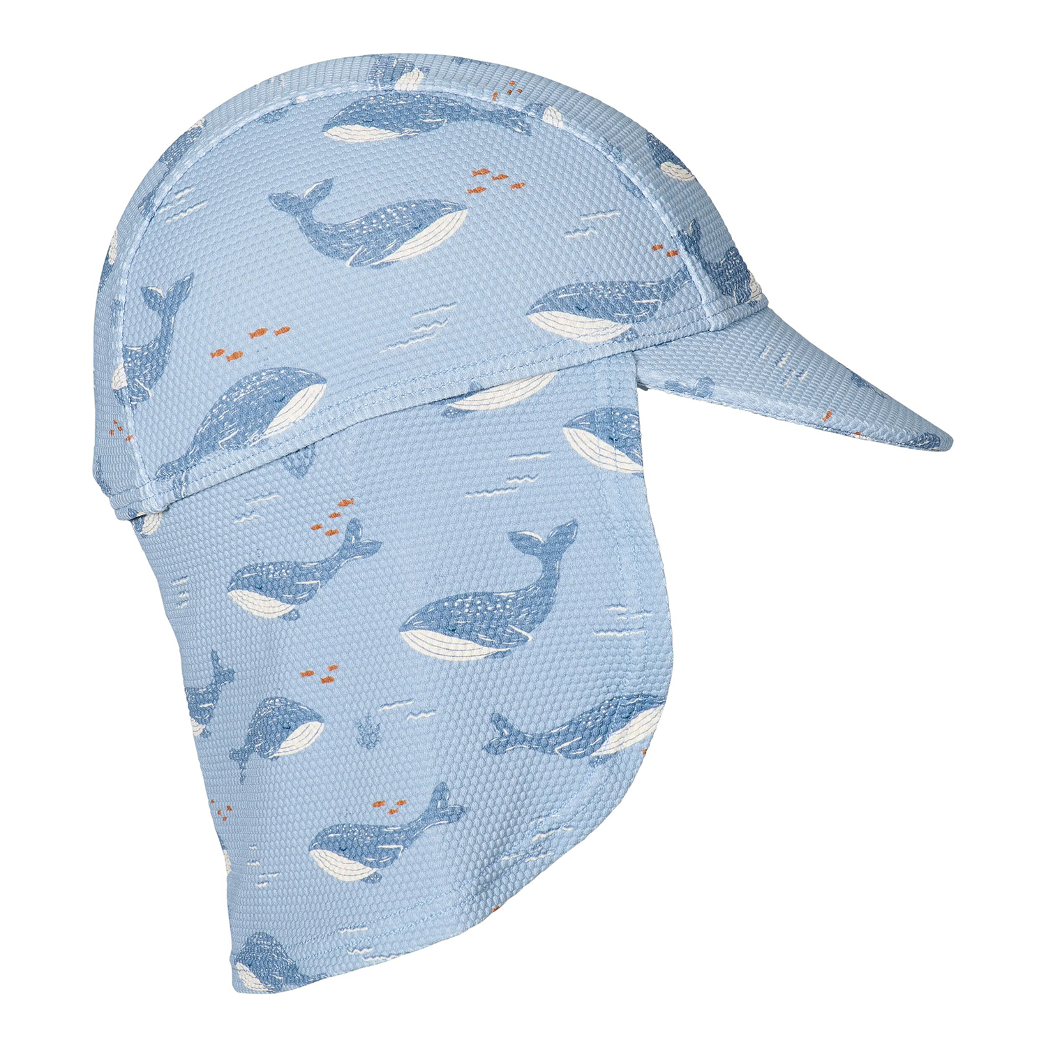 Sonnenhut mit Nackenschutz - Ocean Splash blau (Gr. 0-12 Monate)