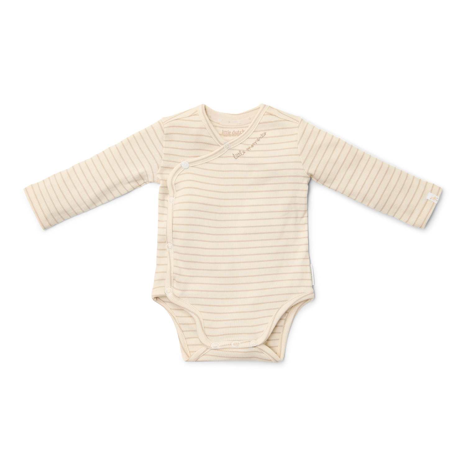 Body / Wickelbody langarm Soft Beige Stripe - Newborn Naturals (Gr. 50)