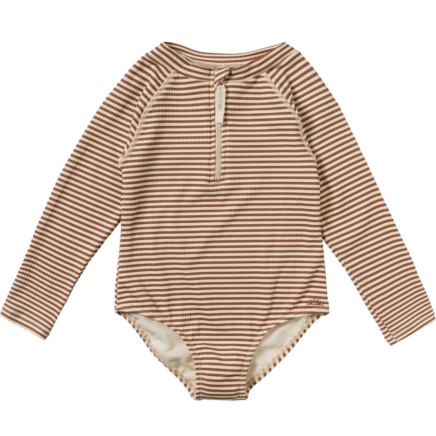 Badeanzug langarm - Rib Stripe / Saskia (Gr. 74/80)