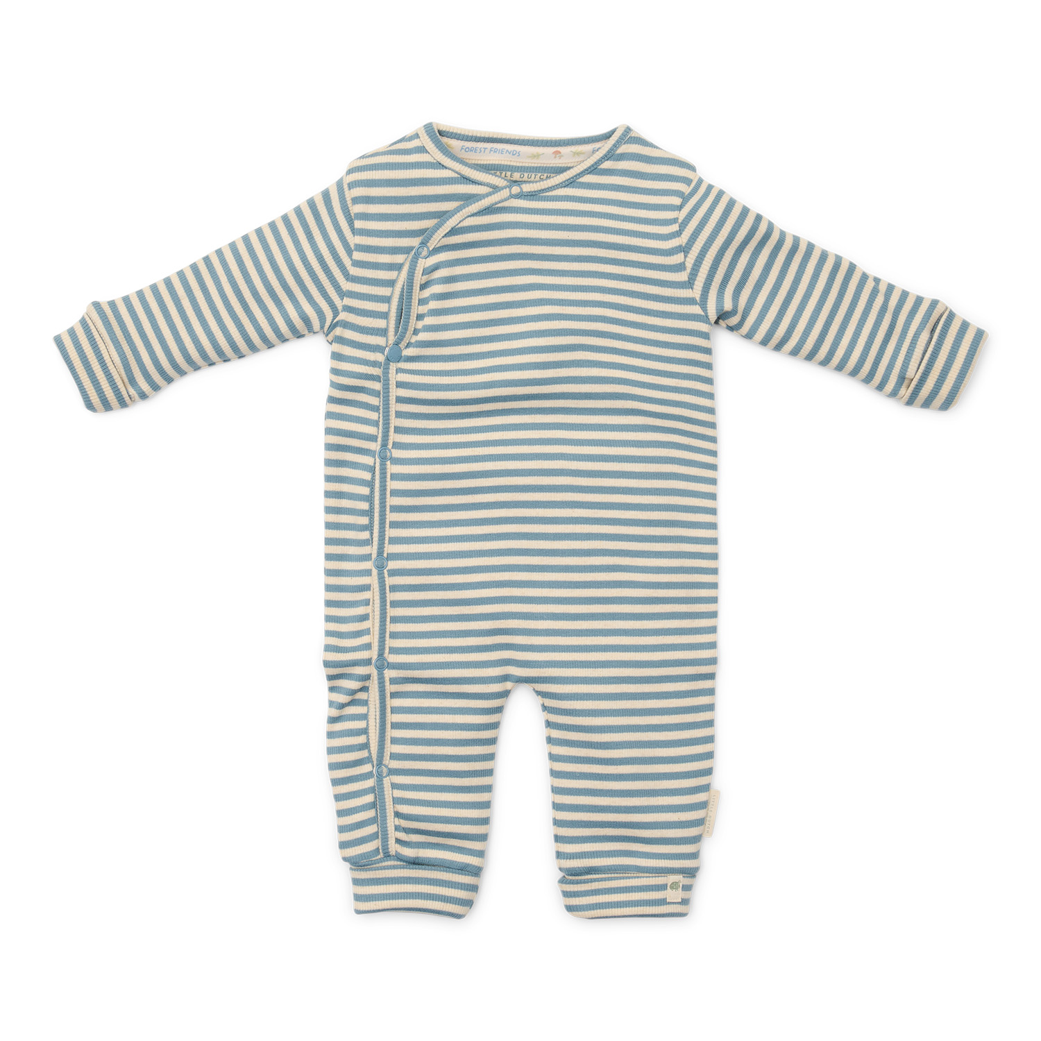 Strampler / Wickelstrampler langarm Stone Blue - Forest Friends (Gr. 44)